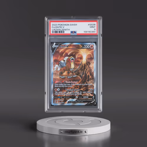 2023 Pokémon Sword and Shield Crown Zenith #GG36 Entei V - Holo Full Art (PSA 9 MINT)