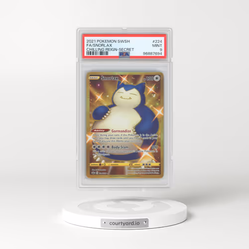 2021 Pokémon Sword & Shield Chilling Reign #224 Snorlax - Full Art Secret (PSA 9 MINT)