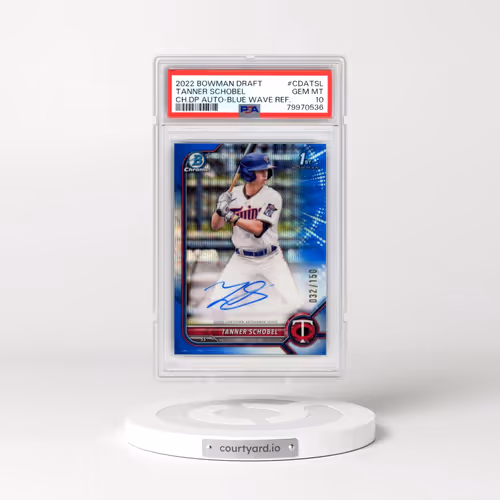 2022 Bowman Draft Chrome Draft Pick Autographs #CDATSL Tanner Schobel - Blue Wave Refractor (PSA 10 GEM MINT)