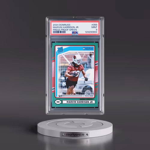 2024 Panini Donruss #393 Marvin Harrison Jr. - Press Proof Green (PSA 9 MINT)
