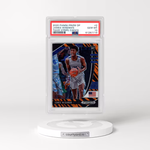 2020 Panini Prizm Draft Picks #2 James Wiseman - Tiger Stripe Choice (PSA 10 GEM MINT)