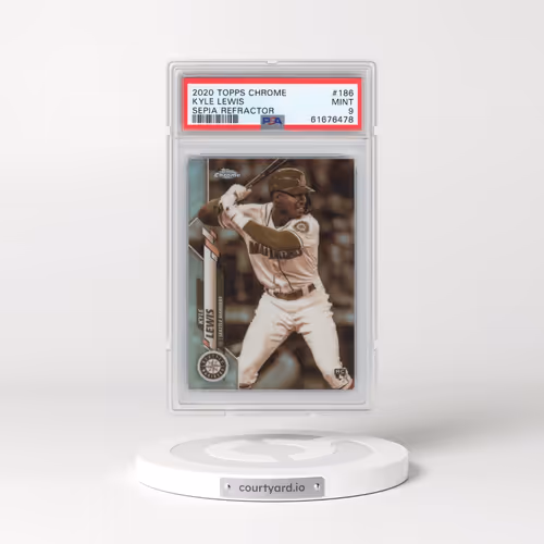 2020 Topps Chrome #186 Kyle Lewis - Sepia Refractor (PSA 9 MINT)