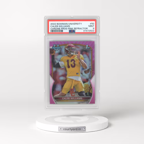 2022 Bowman University Chrome Prospects #50 Caleb Williams - Pink Refractor (PSA 9 MINT)