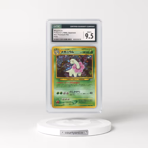 1999 Japanese Neo Premium File Meganium - Holo No Rarity (CGC 9.5 MINT+)