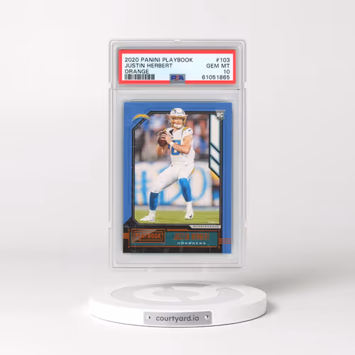 2020 Panini Playbook #103 Justin Herbert - Orange (PSA 10 GEM MINT)