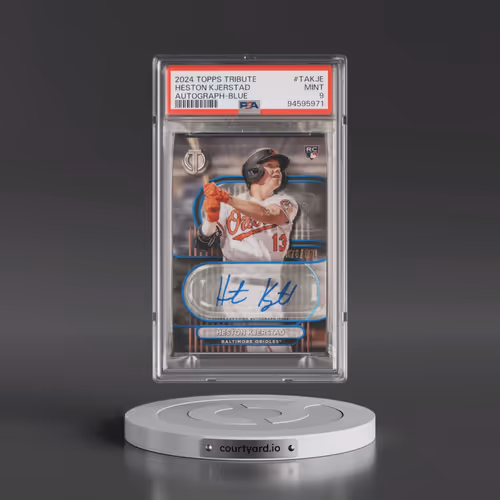 2024 Topps Tribute Tribute Autographs #TAKJE Heston Kjerstad - Blue (PSA 9 MINT)