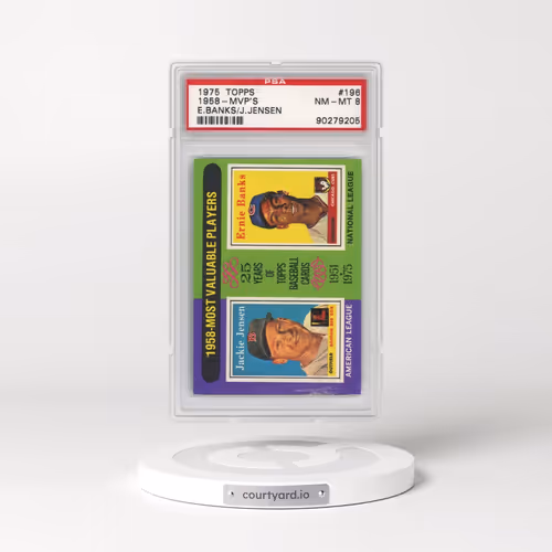 1975 Topps #196 1958-MVP's - Jackie Jensen/Ernie Banks (PSA 8 NM-MT)