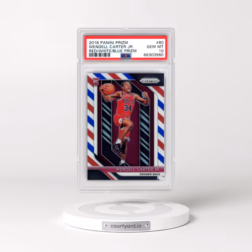 2018 Panini Prizm #80 Wendell Carter Jr. - Red/White/Blue Prizm (PSA 10 GEM MINT)