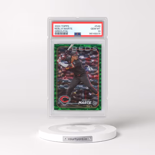 2024 Topps #548 Noelvi Marte - Green Crackle Foil Board (PSA 10 GEM MINT)