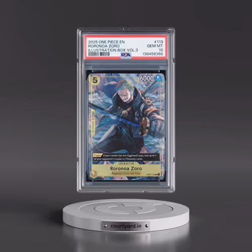 2025 One Piece Promos #113 Roronoa Zoro - Illustration Box Vol.3 (PSA 10 GEM MINT)