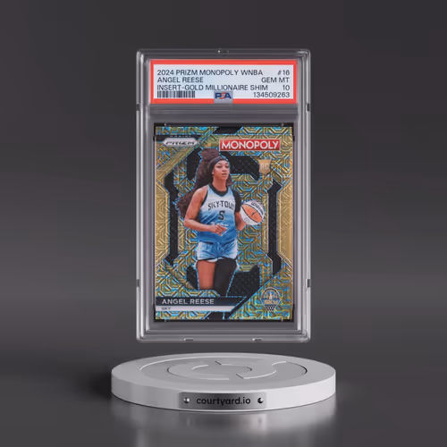 2024 Panini Prizm Monopoly WNBA Insert #16 Angel Reese - Gold Millionaire Shimmer (PSA 10 GEM MINT)