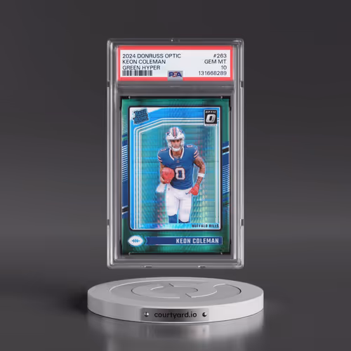 2024 Panini Donruss Optic #263 Keon Coleman - Green Hyper (PSA 10 GEM MINT)