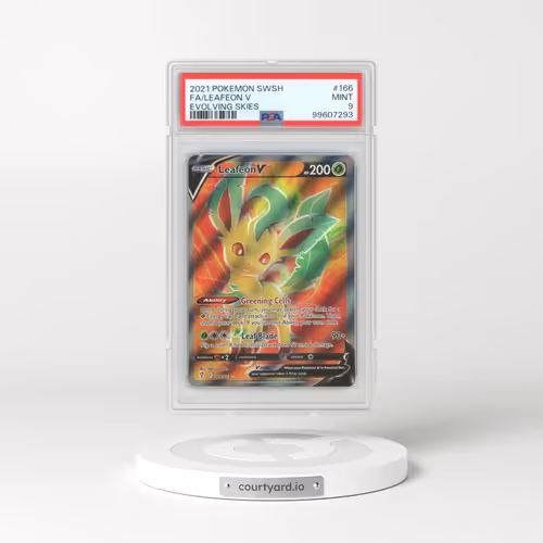 2021 Pokémon Sword & Shield Evolving Skies #166 Leafeon V - Holo Full Art (PSA 9 MINT)