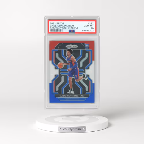 2021 Panini Prizm #282 Cade Cunningham - Red/White/Blue Prizm (PSA 10 GEM MINT)