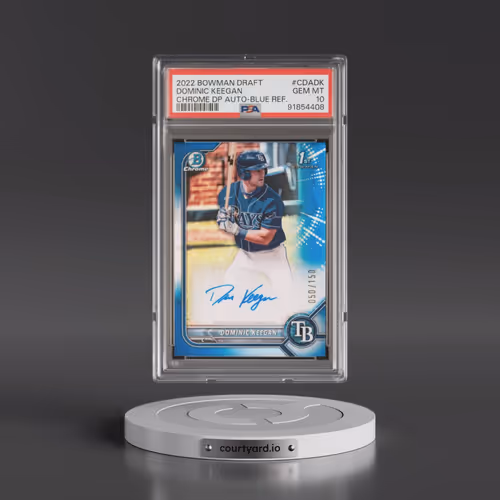 2022 Bowman Draft Chrome Draft Pick Autographs #CDADK Dominic Keegan - Blue Refractor (PSA 10 GEM MI