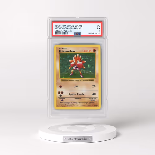 1999 Pokémon Game #7 Hitmonchan - Holo Shadowless (PSA 5 EX)