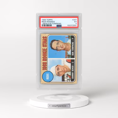 1968 Topps #247 Reds Rookies - Johnny Bench/Ron Tompkins (PSA 5 EX)