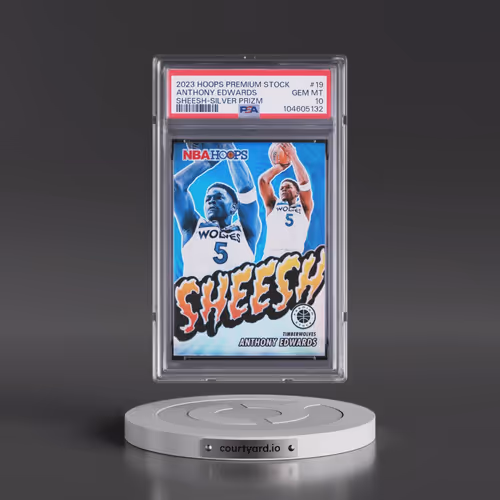 2023 Panini Hoops Premium Stock Sheesh #19 Anthony Edwards - Silver Prizm (PSA 10 GEM MINT)