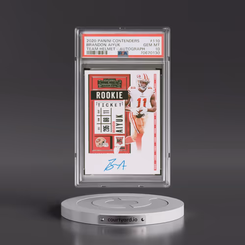 2020 Panini Contenders #110 Brandon Aiyuk - Variation-Autograph (PSA 10 GEM MINT)