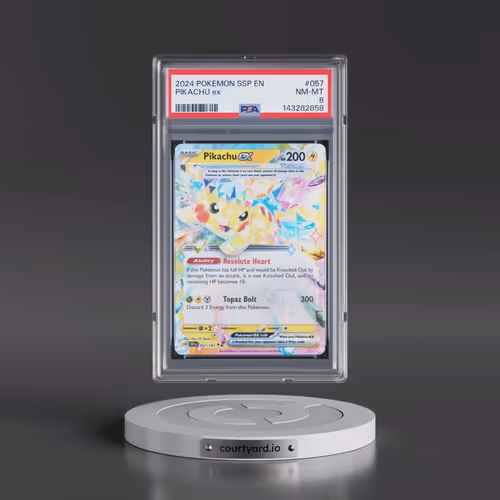 2024 Pokémon Ssp EN-Surging Sparks #057 Pikachu EX - Holo (PSA 8 NM-MT)
