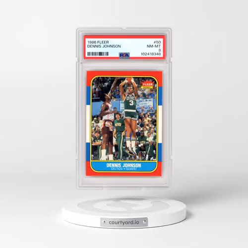 1986 Fleer #50 Dennis Johnson (PSA 8 NM-MT)
