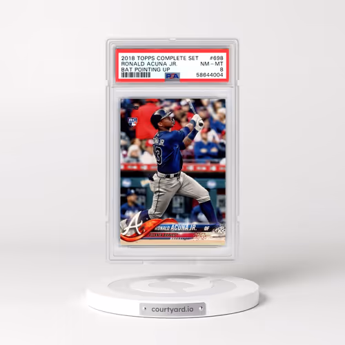 2018 Topps Complete Set #698 Ronald Acuna Jr. - Bat Pointing Up (PSA 8 NM-MT)
