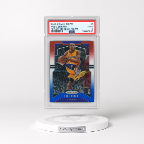 2019 Panini Prizm #8 Kobe Bryant - Red/White/Blue Prizm (PSA 9 MINT)