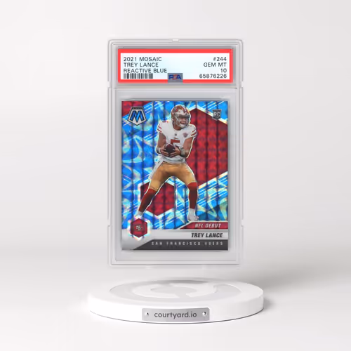 2021 Panini Mosaic #244 Trey Lance - Reactive Blue (PSA 10 GEM MINT)