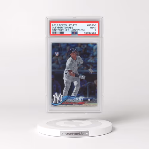 2018 Topps Update #US200 Gleyber Torres - Pinstripe Jersey-Rainbow Foil (PSA 9 MINT)