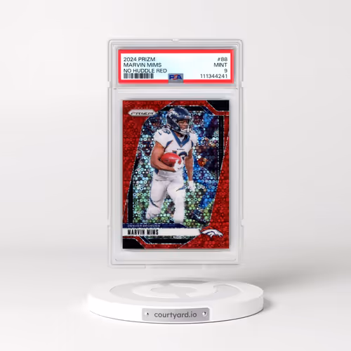 2024 Panini Prizm #88 Marvin Mims - No Huddle Red (PSA 9 MINT)