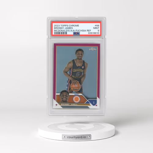 2023 Topps Chrome Mcdonald's All-American #68 Bronny James - Fuchsia Refractor (PSA 9 MINT)