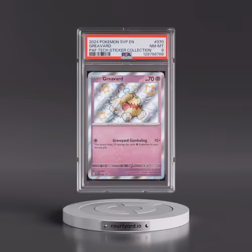 2024 Pokémon Svp EN-SV Black Star Promo #070 Greavard - Paldean Fates Tech Sticker Collection (PSA 8