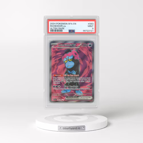 2024 Pokémon Sfa EN-Shrouded Fable #083 Munkidori EX - Holo Ultra Rare (PSA 9 MINT)