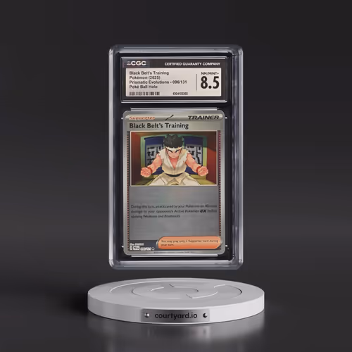 2024 Prismatic Evolutions - PRE EN #096/131 Black Belt's Training - Poké Ball Holo (CGC 8.5 NM-MT+)