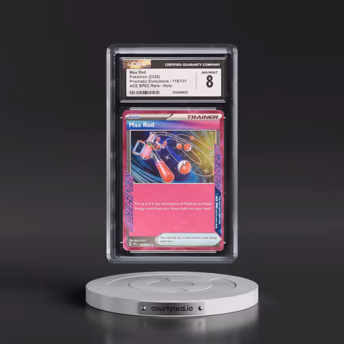 2024 Prismatic Evolutions - PRE EN #116/131 Max Rod - ACE SPEC Rare Holo (CGC 8 NM-MT)