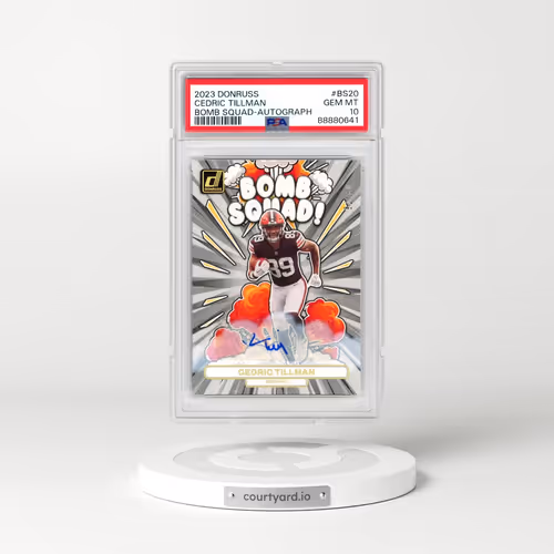 2023 Panini Donruss Bomb Squad #BS20 Cedric Tillman - Autograph (PSA 10 GEM MINT)