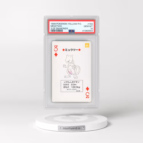 1998 Pokémon Yellow Version Playing Cards #150 Mewtwo - 3 of Diamonds (PSA 10 GEM MINT)
