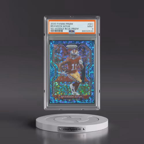 2020 Panini Prizm #301 Brandon Aiyuk - No Huddle Blue Prizm (PSA 9 MINT)