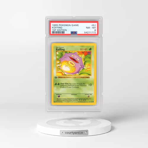 1999 Pokémon Game #51 Koffing - 1st Edition (PSA 8 NM-MT)