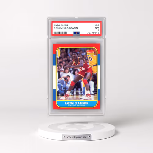 1986 Fleer #82 Akeem Olajuwon (PSA 7 NM)