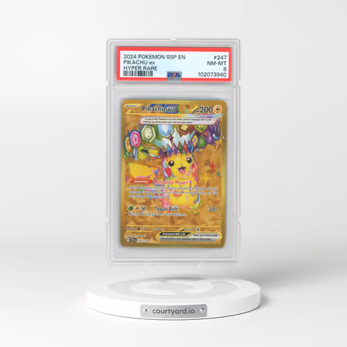 2024 Pokémon Ssp EN-Surging Sparks #247 Pikachu EX - Holo Hyper Rare (PSA 8 NM-MT)
