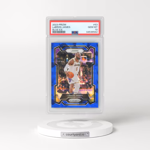 2023 Panini Prizm #63 LeBron James - Blue Ice (PSA 10 GEM MINT)