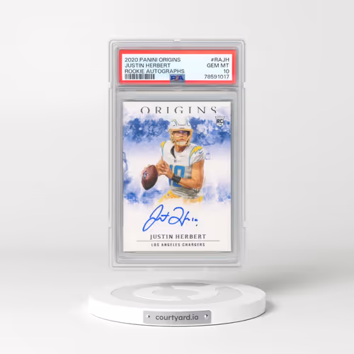 2020 Panini Origins Rookie Autographs #RAJH Justin Herbert (PSA 10 GEM MINT)