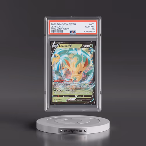 2021 Pokémon Sword & Shield Evolving Skies #007 Leafeon V - Holo (PSA 10 GEM MINT)