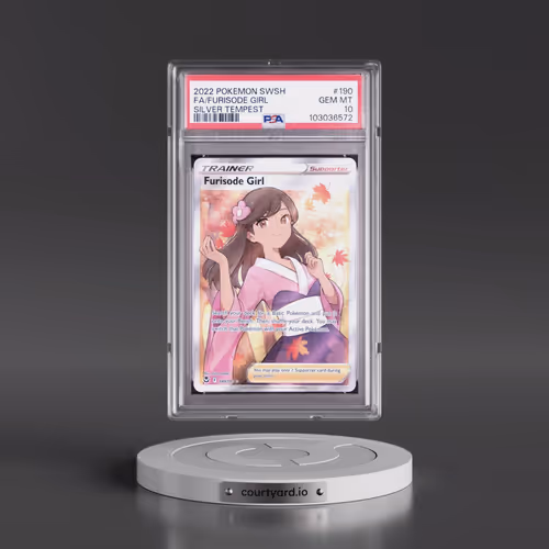 2022 Pokémon Sword & Shield Silver Tempest #190 Furisode Girl - Full Art (PSA 10 GEM MINT)