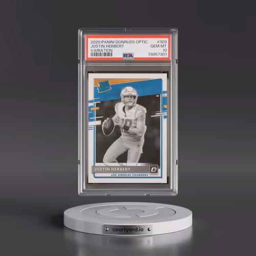 2020 Panini Donruss Optic #303 Justin Herbert - Variation (PSA 10 GEM MINT)