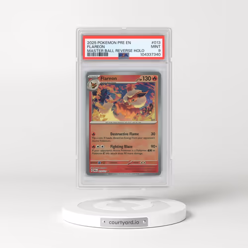 2025 Pokémon Pre EN-Prismatic Evolutions #013 Flareon - Reverse Holo Master Ball (PSA 9 MINT)
