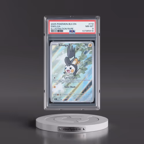 2025 Pokémon Blk EN-Black Bolt #112 Emolga - Illustration Rare (PSA 8 NM-MT)