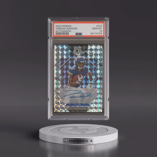 2023 Panini Mosaic #337 Jordan Addison - Autograph (PSA 10 GEM MINT)