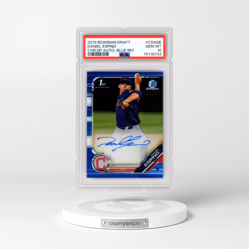 2019 Bowman Draft Chrome Draft Picks Autograph #CDADE Daniel Espino - Blue Refractor (PSA 10 GEM MINT)